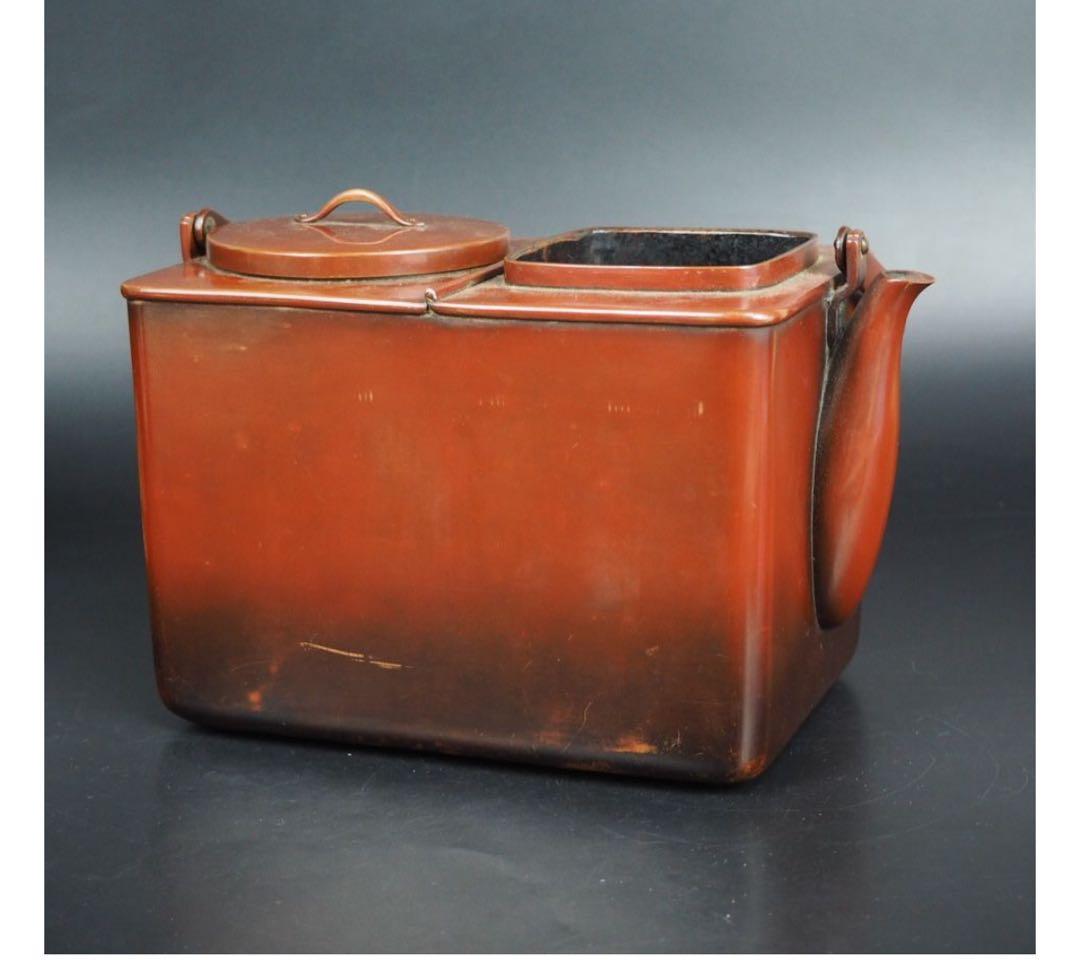 送料無料江戸天保9年道光18年相当京都の名工7代金屋五良三郎造緋毛類銅提炉共箱