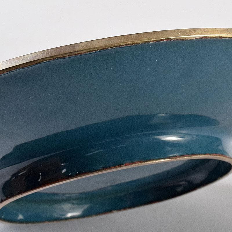 七宝焼　京七宝　錦雲軒　稲葉造　万華友禅文　飾皿　皿立付　共箱　V　R8029