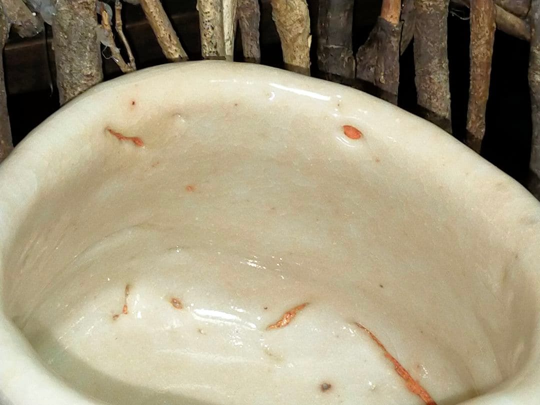 ♥美濃焼♥　志野　茶碗　⑤　在銘　茶道具　骨董　古玩