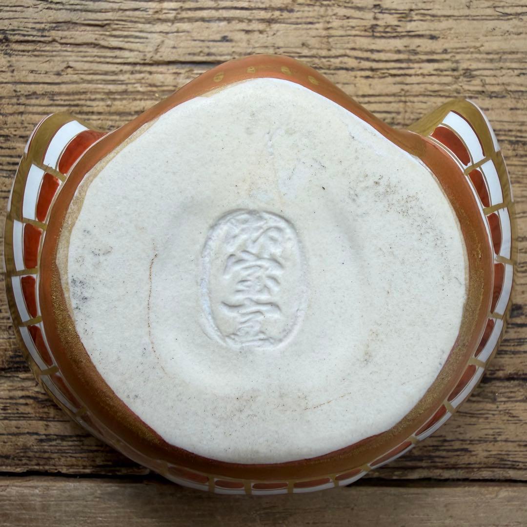 a800 送料込 御室窯 金彩 内銀 福良雀 香合 在銘 共箱 茶道具