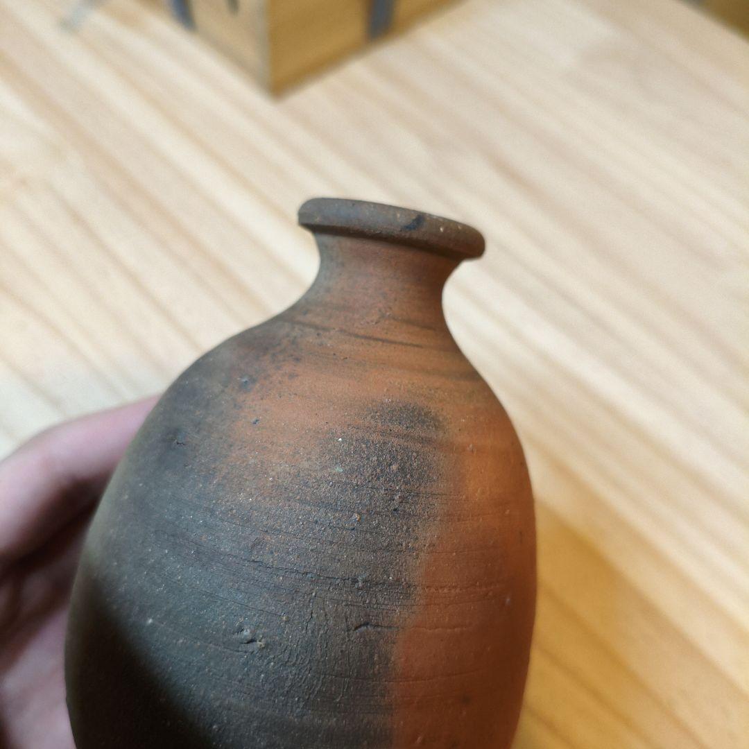 藤原雄　備前焼徳利　共箱付