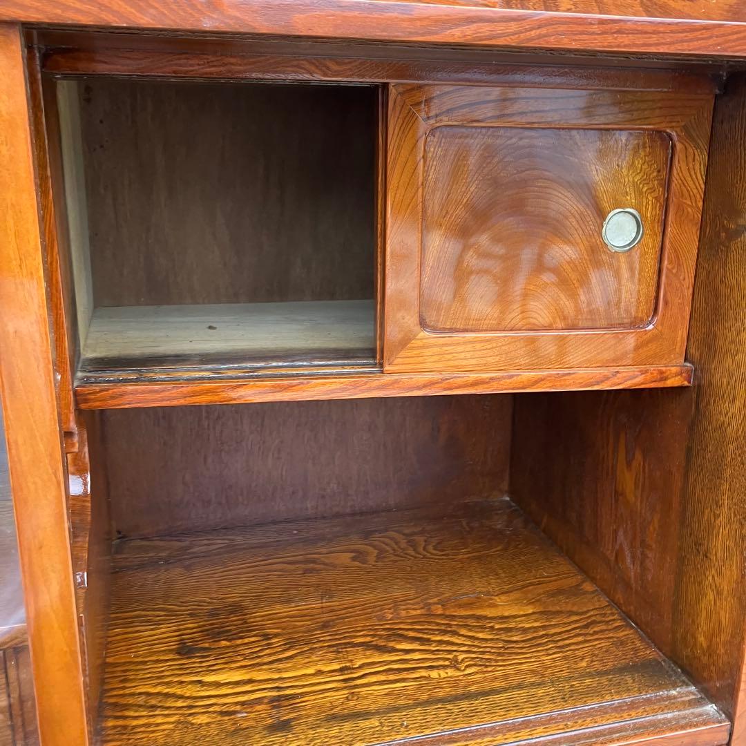 昭和レトロ 無垢材 茶棚 茶箪笥 ガラス戸 サイドボード 古家具 古民家 古道具