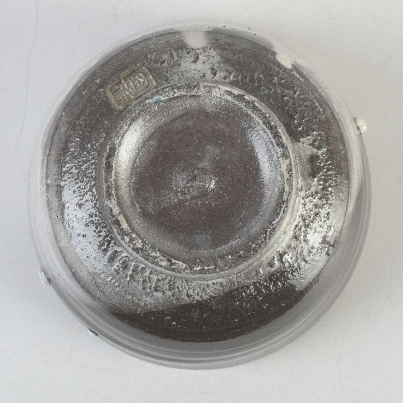 茶道具　出雲焼　十一代　長岡空権作　片身替　茶碗　共箱　V　9739