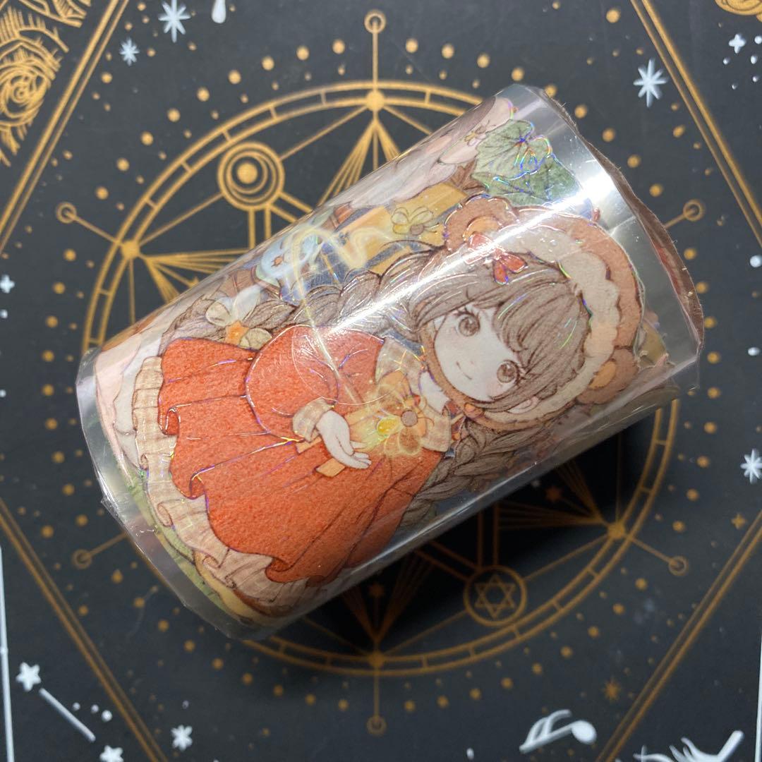 【G】海外　10m巻　貝殻光マスキングテープ　人物系/動物系/女の子