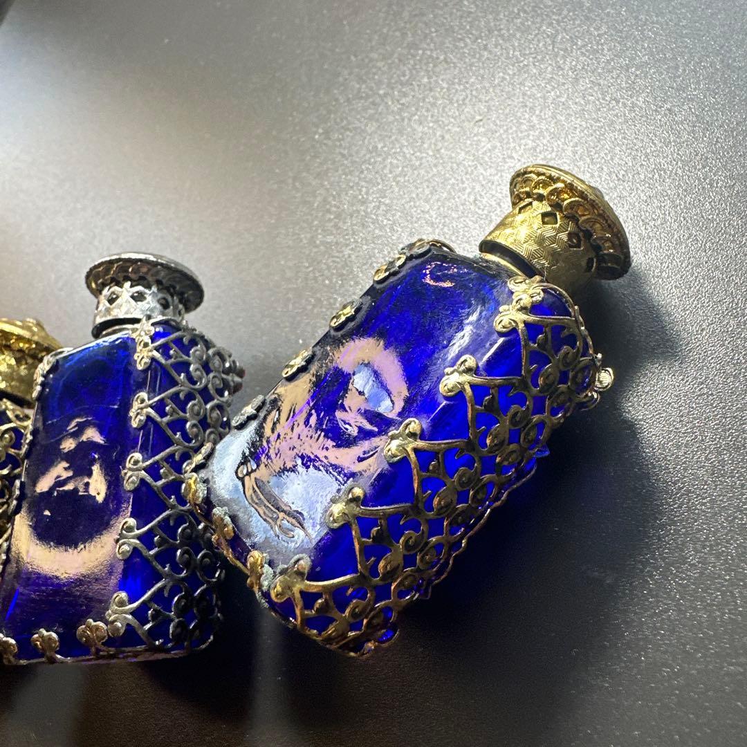 【専用価格】チェコガラス　ボヘミアン　ガラス　香水瓶　3点セット