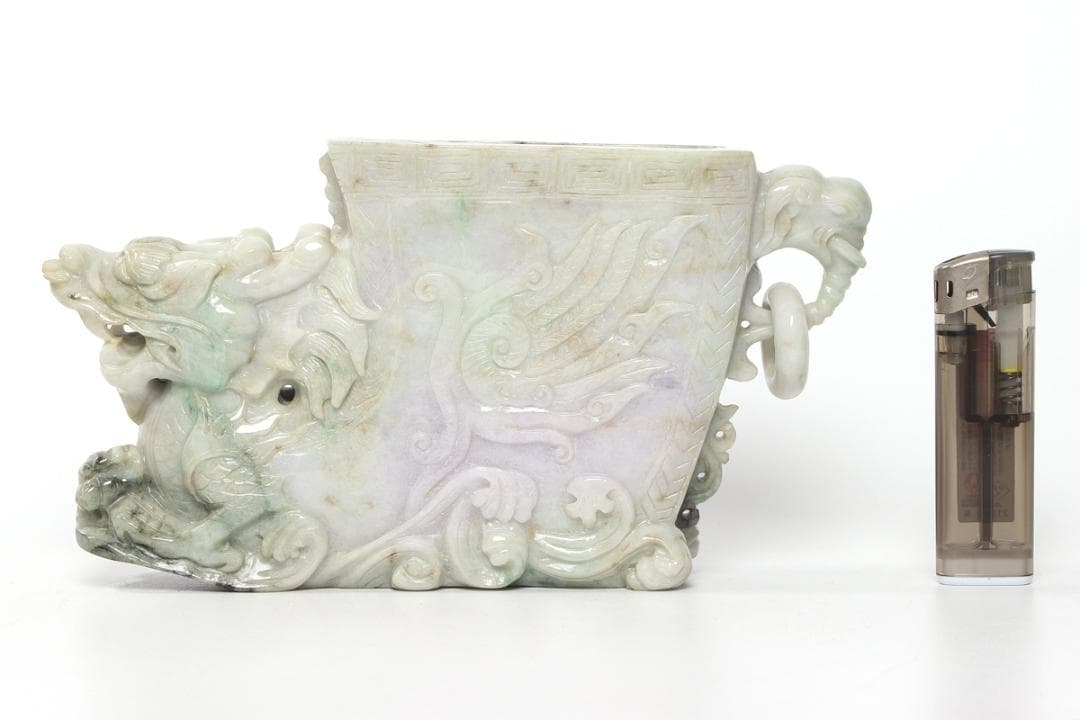 龍 彫刻品 玉石 古美術 古玩