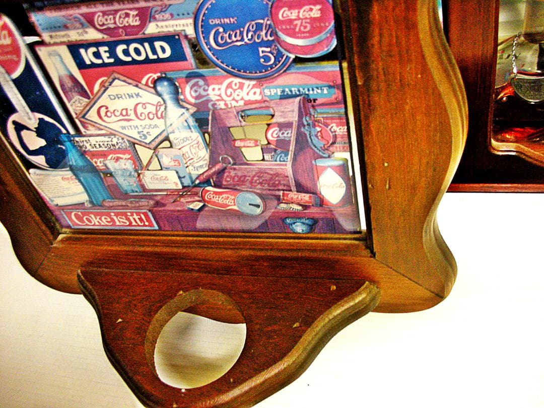 超希少ヴィンテージ パブミラー 額装タオル掛け付◆直輸入品ガラス製レアインテリア