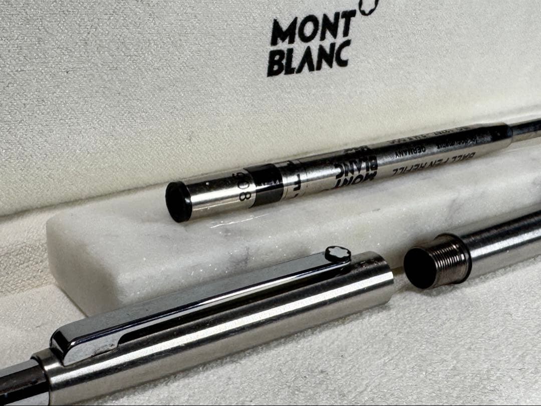 【新品同様】MONT BLANC 1990S シルバーボールペン　スリムライン