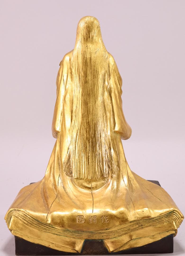 文化功労者 圓鍔勝三作 純金箔仕上 ブロンズ像 紫式部像 8.7kg　銅製