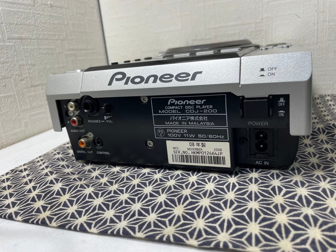 Pioneer dj パイオニア　CDJ-200 レンズクリーニング　電源コード