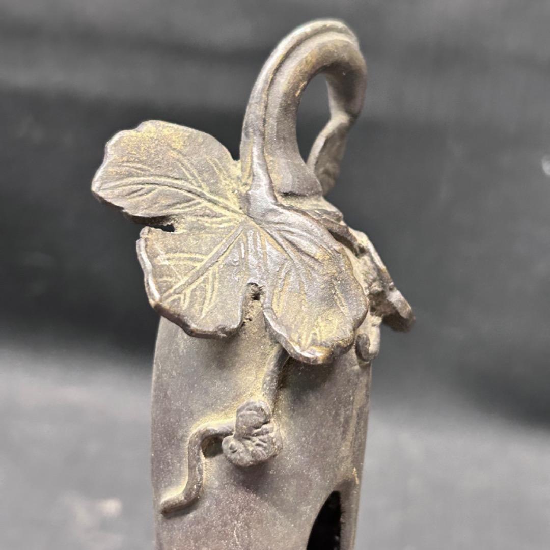 ▽Eb左1112 茶道具 古銅　銅器　掛花入  瓢箪