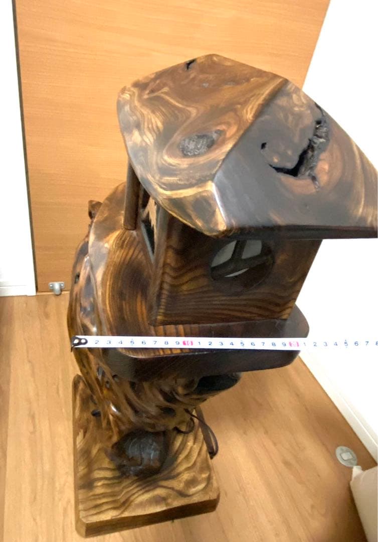 高級木製 燈籠 玉杢 木製燈籠 電球動作確認済み