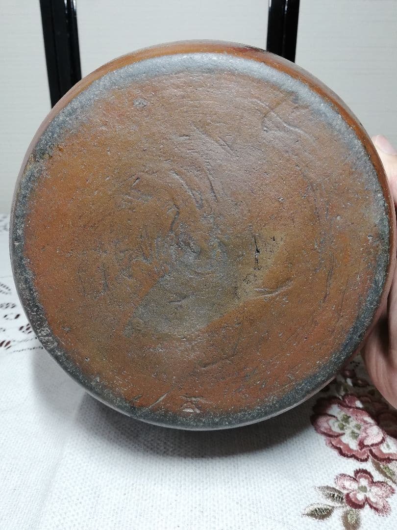 江戸末期 古備前 二升徳利 備前焼 窯印 木村の作 花入 フラワーベース 花器