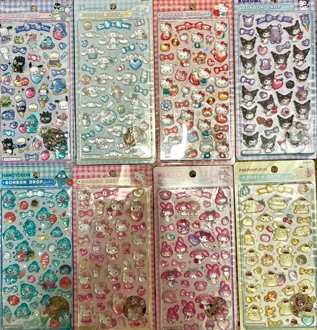 新作 正規品 ボンボンドロップシール サンリオ コンプリート8個➕バッグセット