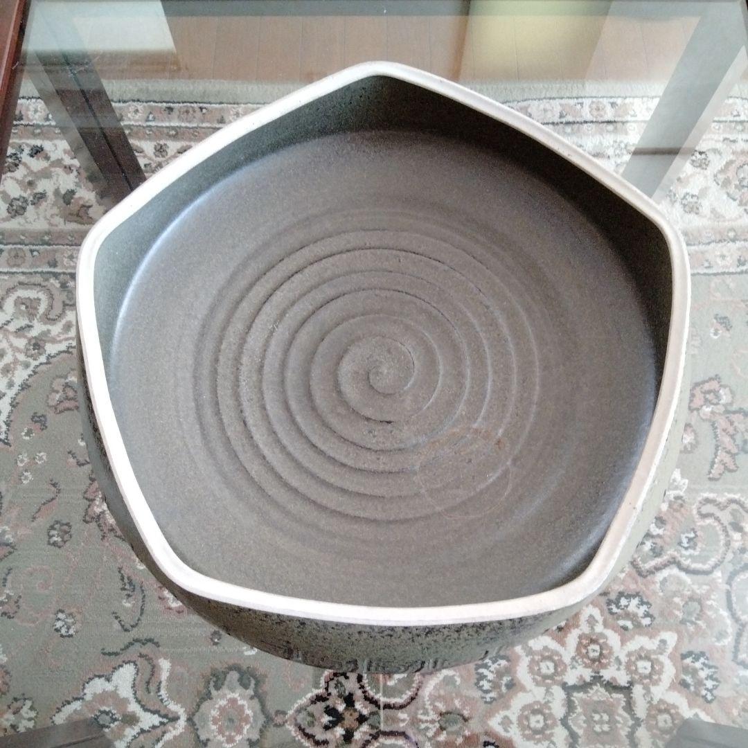 最終値下げ旧蔵中国骨董【超大水盤 青磁五菱洗】在銘有美しいコレクション新品未使用