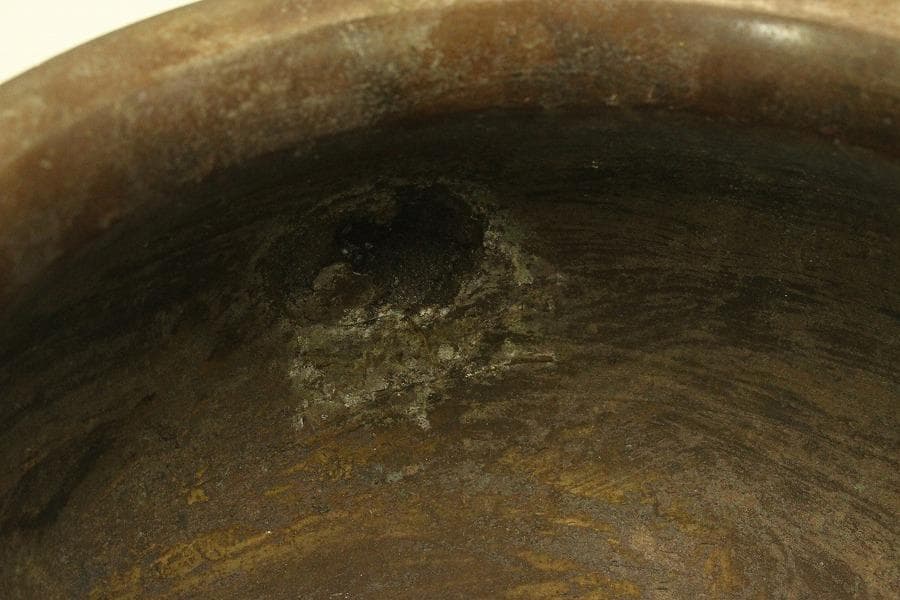 古銅 饕餮紋 瓶掛 火鉢 手炙り 時代物(A731)