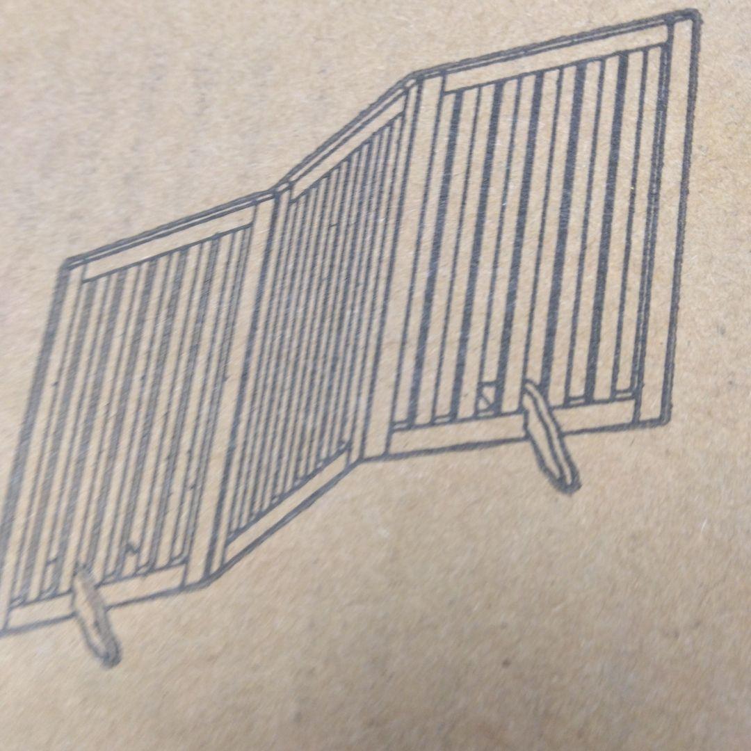 unipaws ペットゲート 置くだけ簡単 木製 折りたたみ式 伸縮可能 グレー