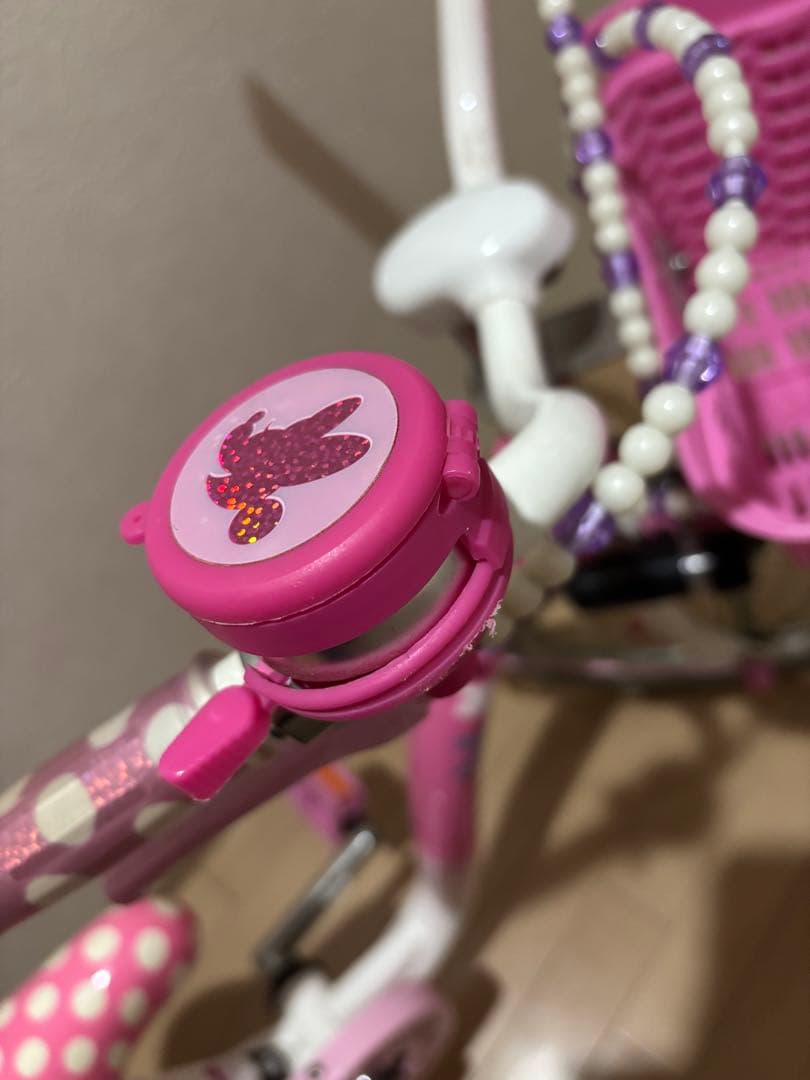 ココ　(お引き取り限定)ミニーマウス子供用自転車 ピンク18 美品