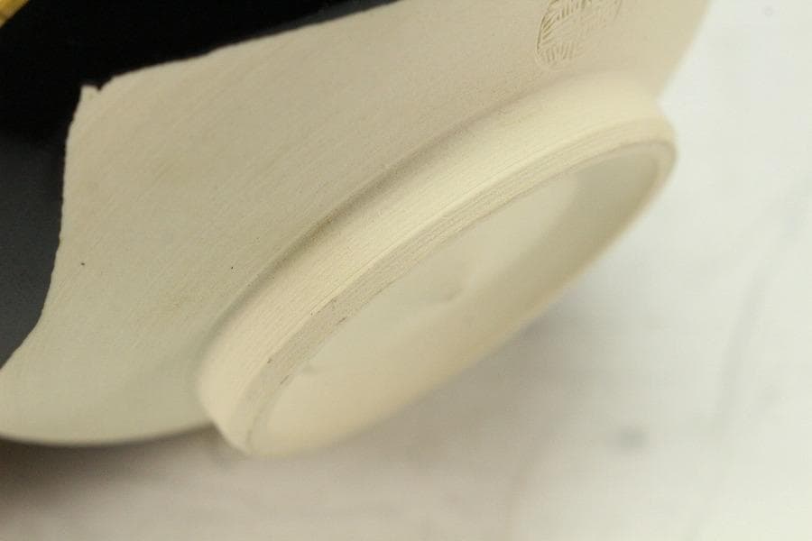 茶道具 黒仁清秋草茶碗 共箱 美品(K-A503)