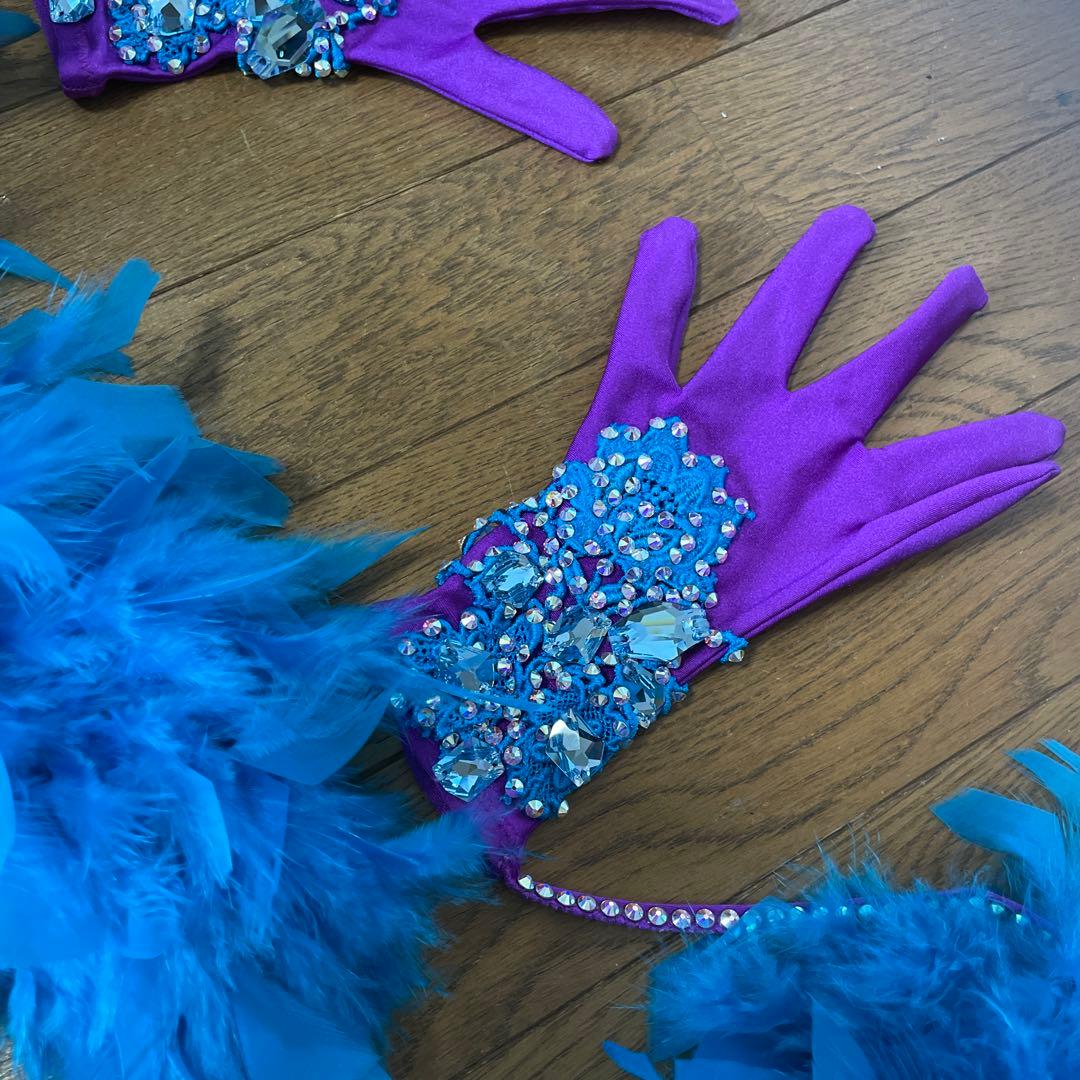 社交ダンス　ドレス　スタンダードドレス　紫　THE ONE ワンピース　衣装