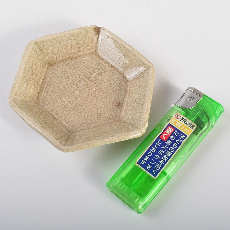 中国　南宋　官窯　氷裂漢字文　六角皿　手塩皿　小皿　6客まとめて　C　R6775