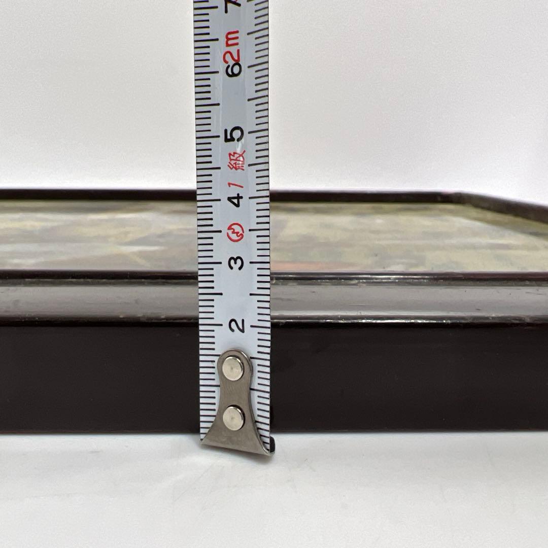 中国古玩　中国人物馬図　ガラス絵　金具込縦56㎝　東Y8-0205☆2F