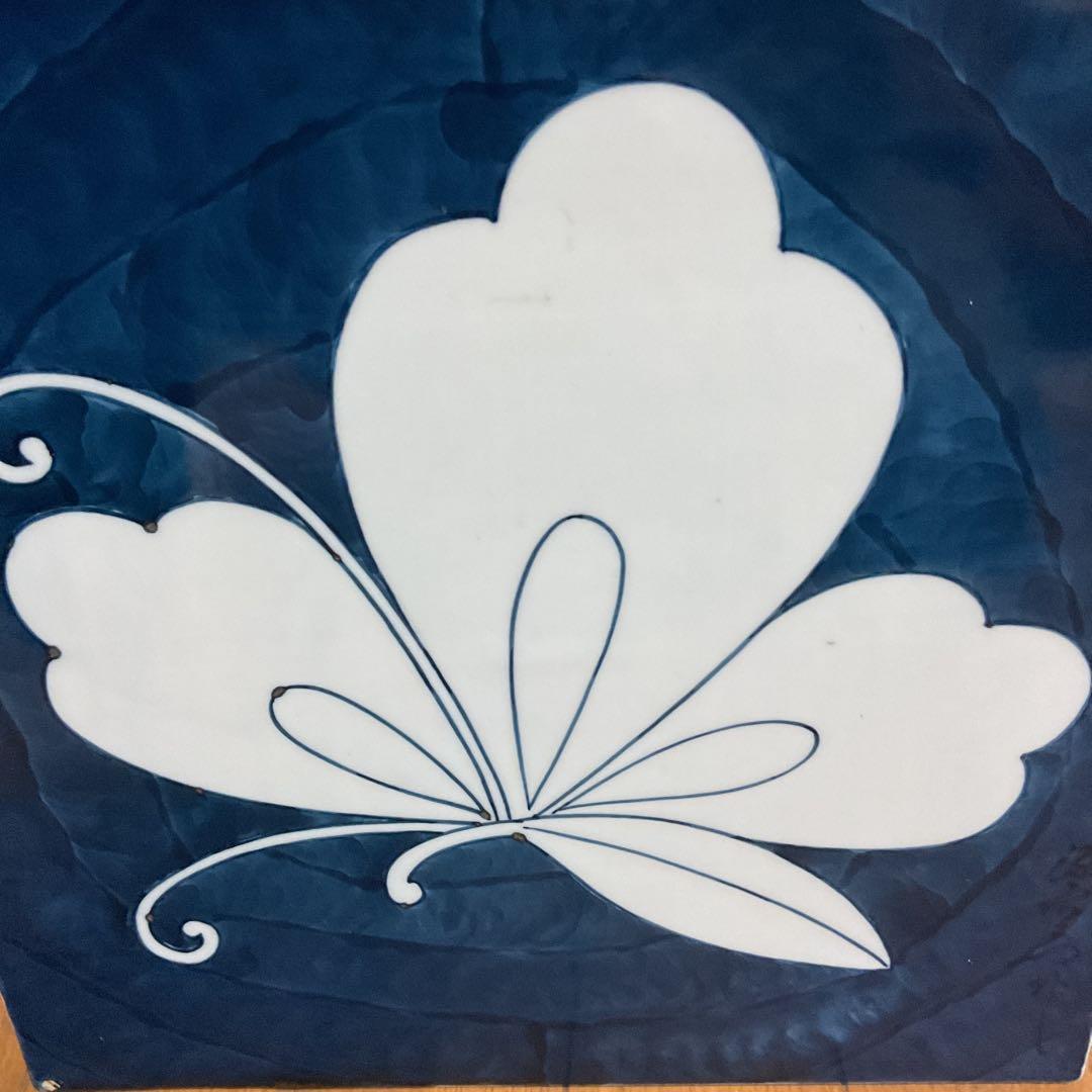 古伊万里 【有田】 館林源右衛門 染付け陶板 日本の銘窯 痛み無し