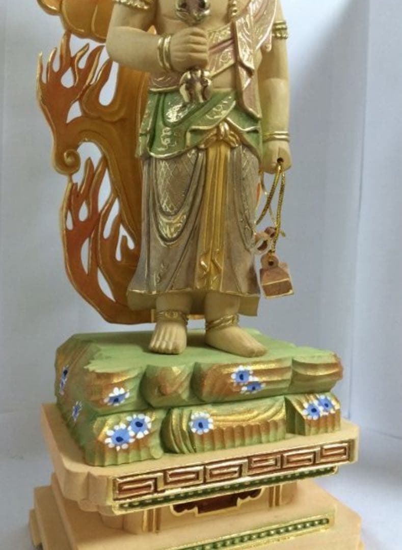 不動明王　木彫　高31cm 新品 柘植　仏像