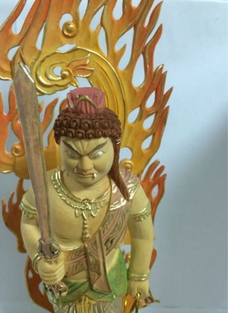 不動明王　木彫　高31cm 新品 柘植　仏像