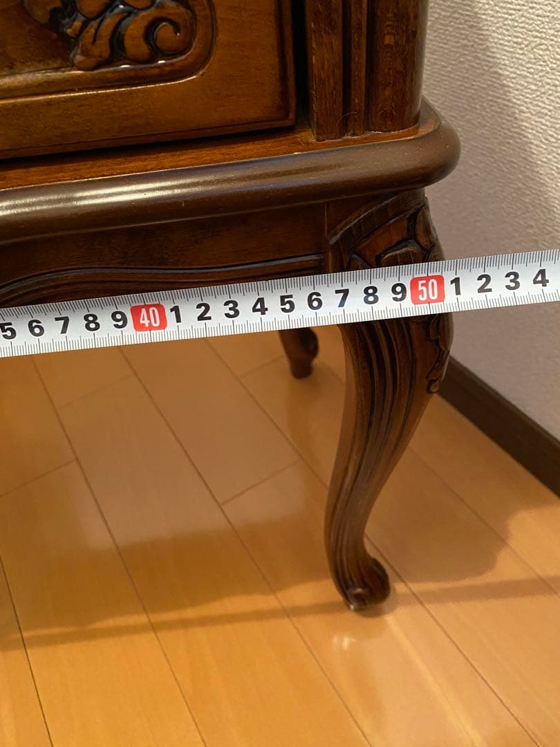 猫脚　美品　ブラウン木製キャビネット