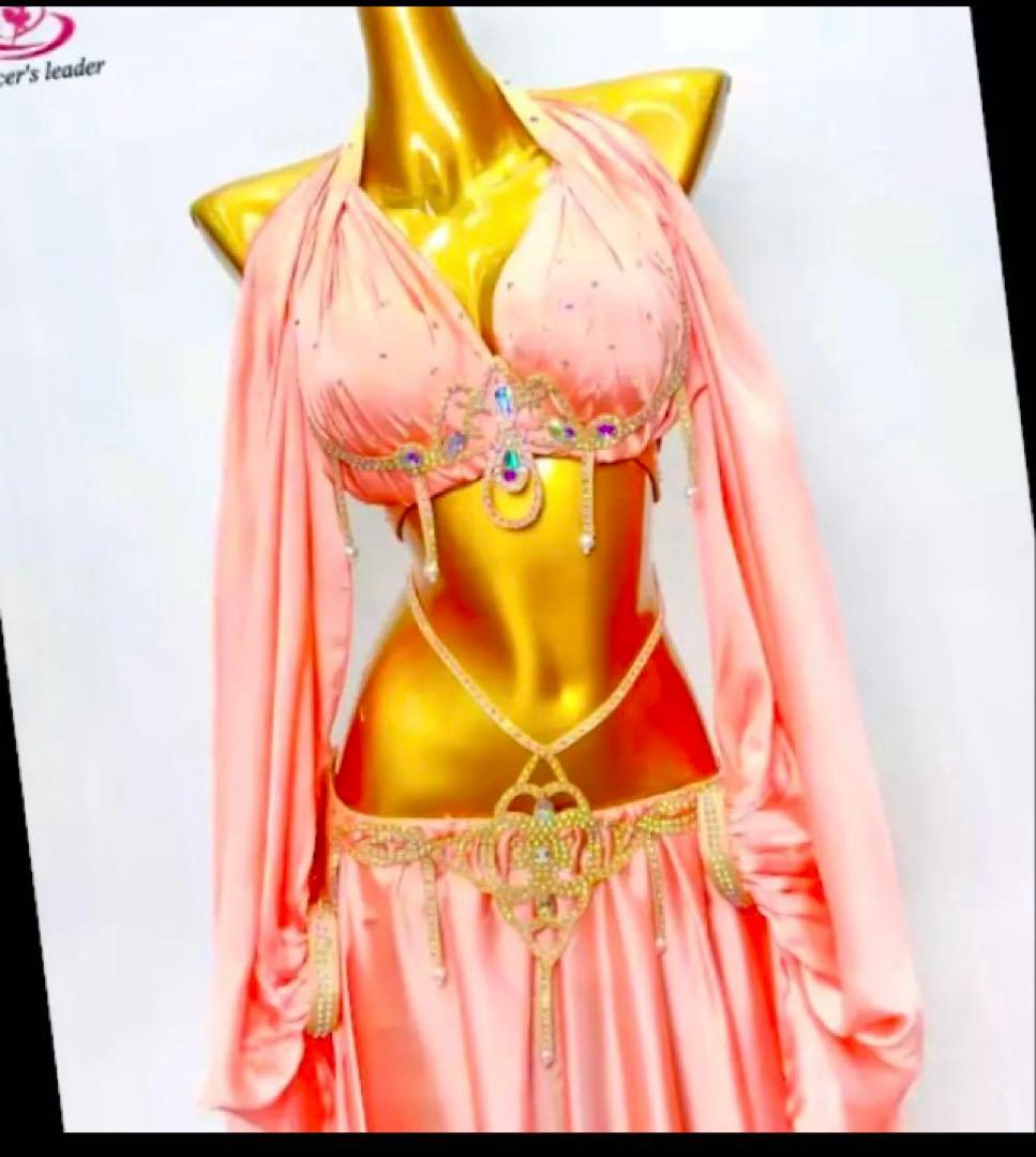 ❣️限定セール❣️新品 豪華ベリーダンス衣装 ベールスリーブ付ブラ＆スリットスカート