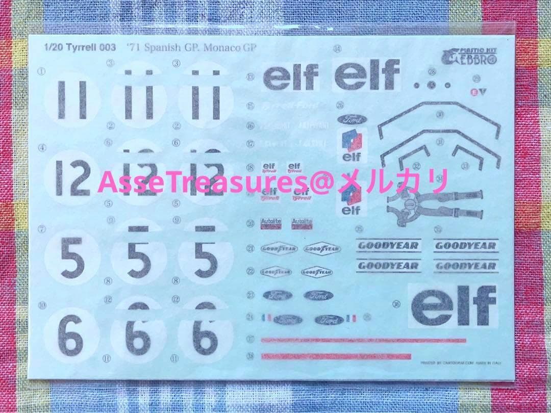 絶版 エブロ 1/20 タイレル003 モナコGP w/カルトグラフデカール
