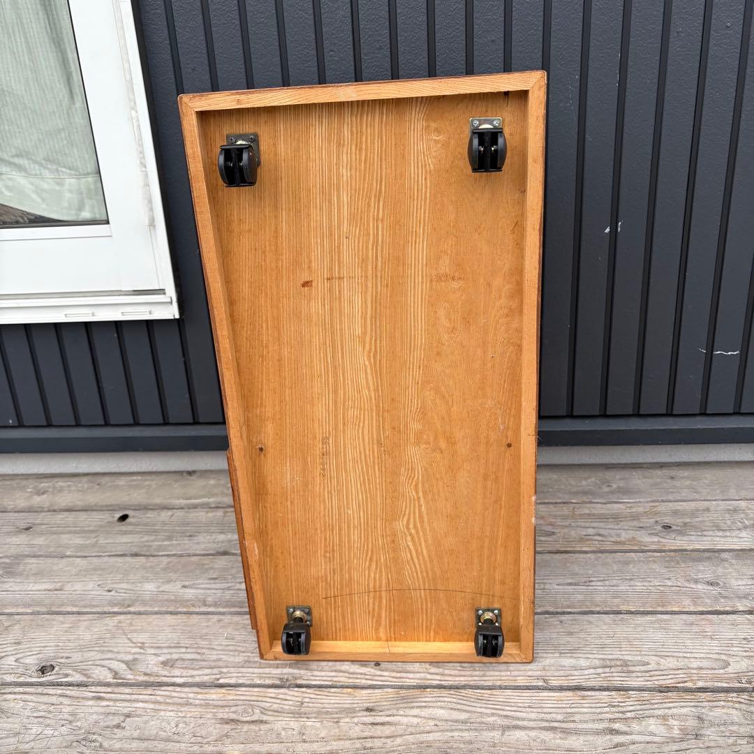 【昭和レトロ】木製 お座敷ワゴン ポットワゴン 隠しキャスター付 飾り棚 古道具