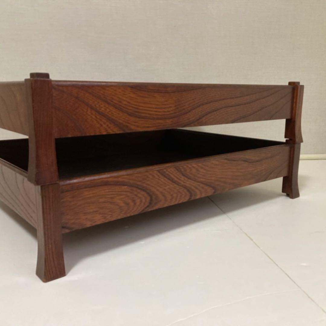 衣装盆 乱れ箱 脱衣籠 2段 棚 ラック 木製 櫓 脚付き 旅館 和風 レトロ