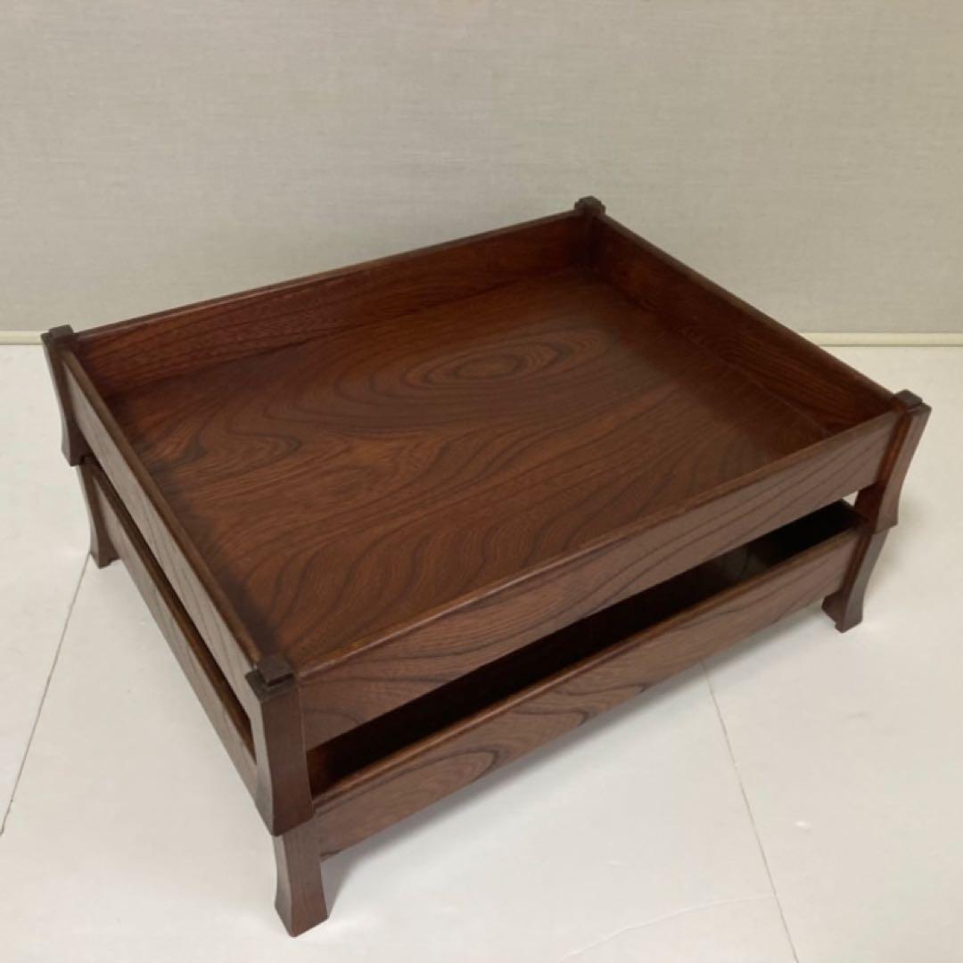 衣装盆 乱れ箱 脱衣籠 2段 棚 ラック 木製 櫓 脚付き 旅館 和風 レトロ