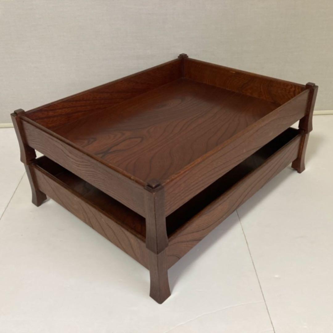 衣装盆 乱れ箱 脱衣籠 2段 棚 ラック 木製 櫓 脚付き 旅館 和風 レトロ