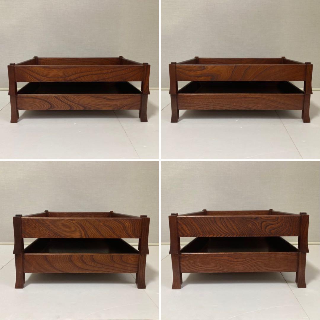 衣装盆 乱れ箱 脱衣籠 2段 棚 ラック 木製 櫓 脚付き 旅館 和風 レトロ