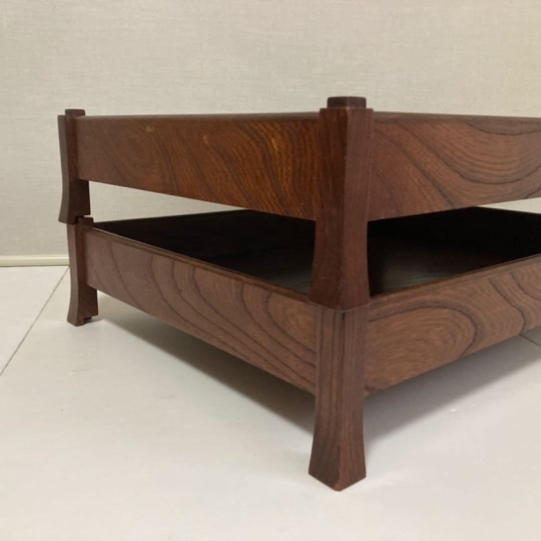 衣装盆 乱れ箱 脱衣籠 2段 棚 ラック 木製 櫓 脚付き 旅館 和風 レトロ