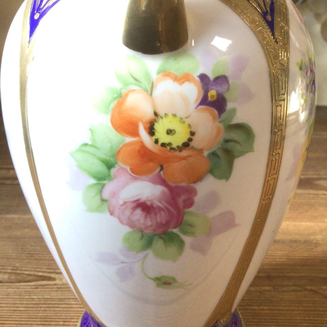 No4235 オールドノリタケ　NIPPON　手描き壺型花瓶　陶磁器　送料無料