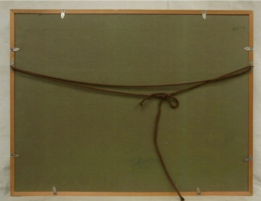 「田舎家風景」油彩 P6 額装サイン有⁰