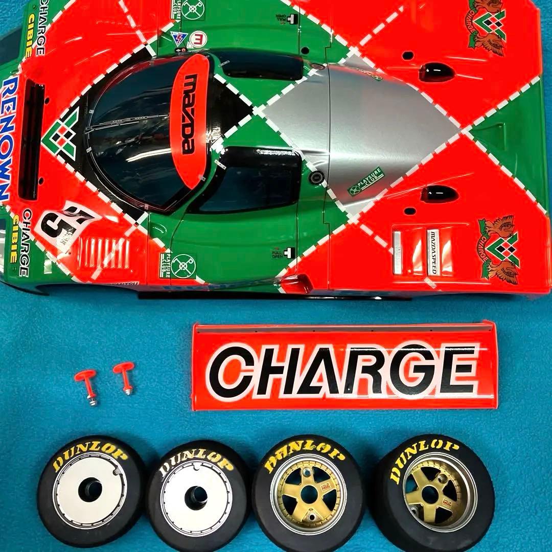 タミヤ RCカーボディ & タイヤ、ホイール　マツダ 787B 塗装ミスあり