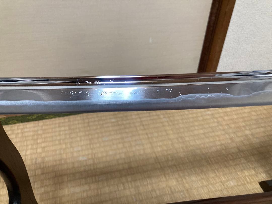 居合刀　大刀　小刀　2本セット　刀掛け付き　漆塗り鞘　鉄製鍔