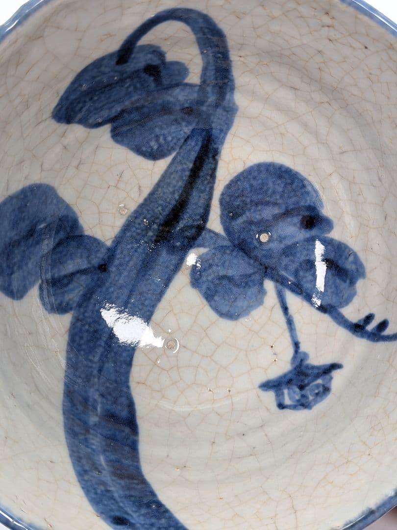 江戸後期 尾形周平 古京焼 大石氏祇園一力康楽之図茶盌 用心箱 染付 大石内蔵助