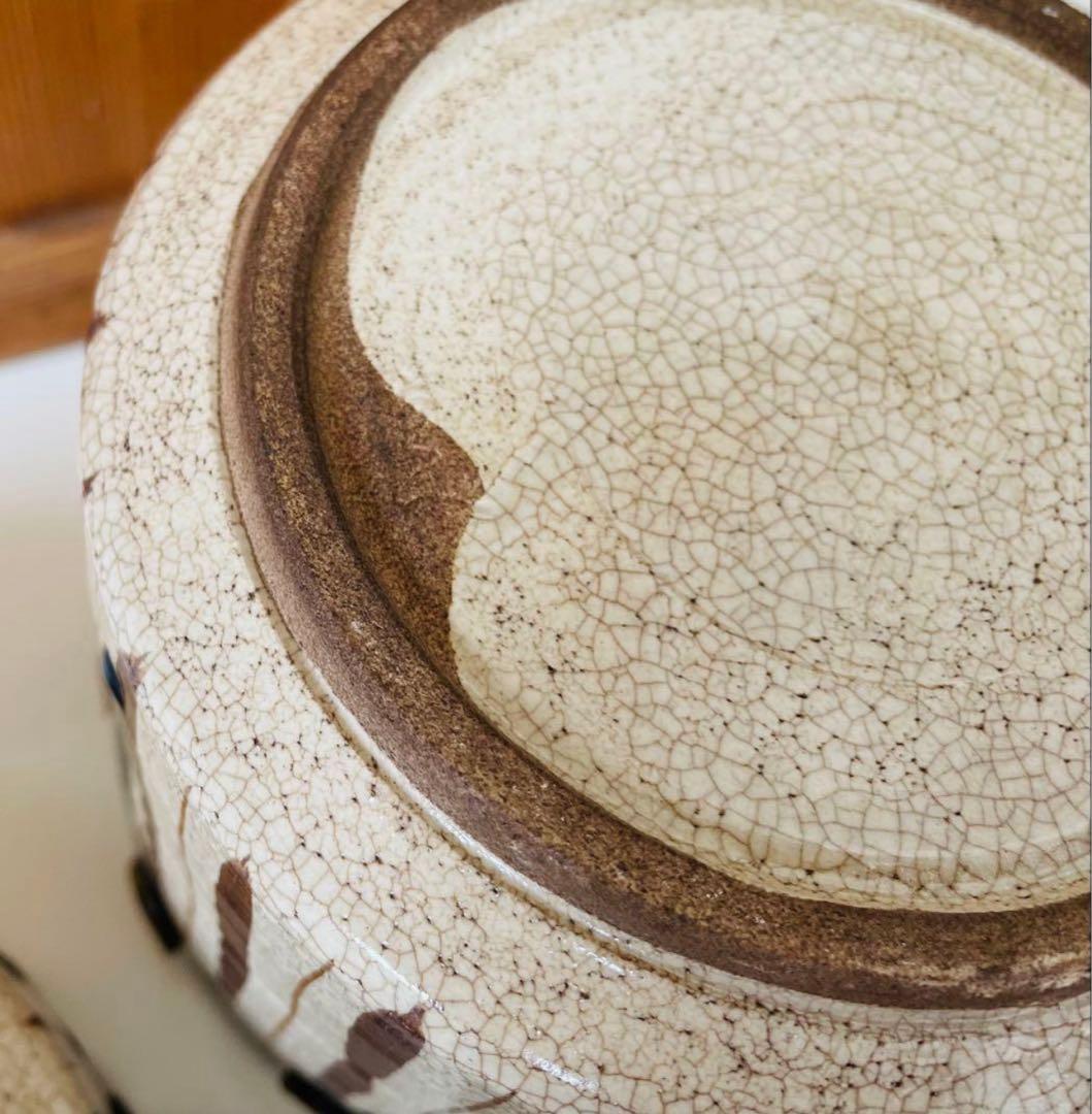 加藤六兵衛作★皆具　織部　水指　蓋置　建水　柄杓立　長谷元窯