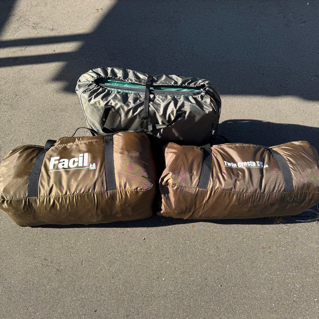 ファシル　ツインクレスタT/C　豪華２張セット　総額約２８万円セット　二又ポール