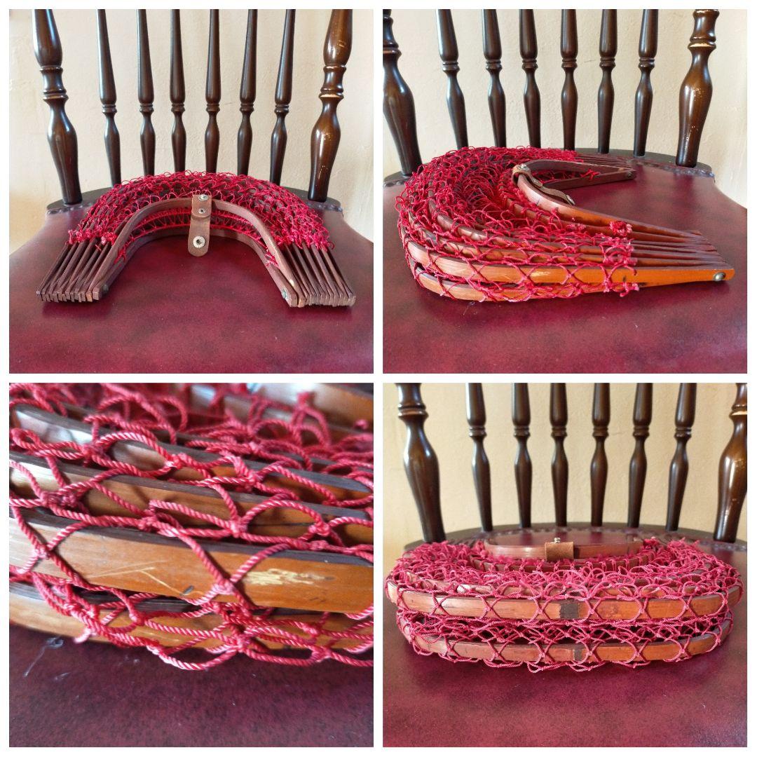 古い籠 かご バッグ 竹製 折りたたみ式