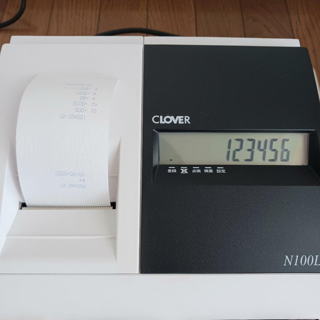 【極美品】CLOVER 電子レジスター N100LC レシートロール紙19ケ付き