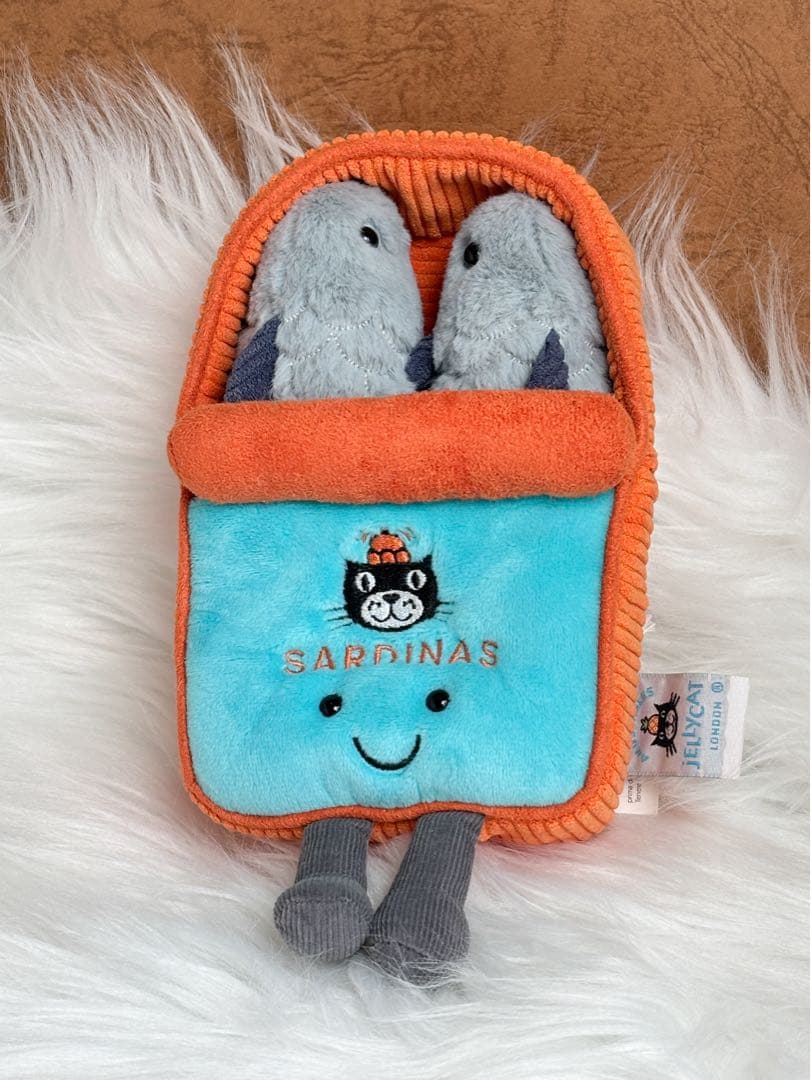 新品　ジェリーキャット　オイルサーディン　缶　ぬいぐるみ　ギフト袋付き