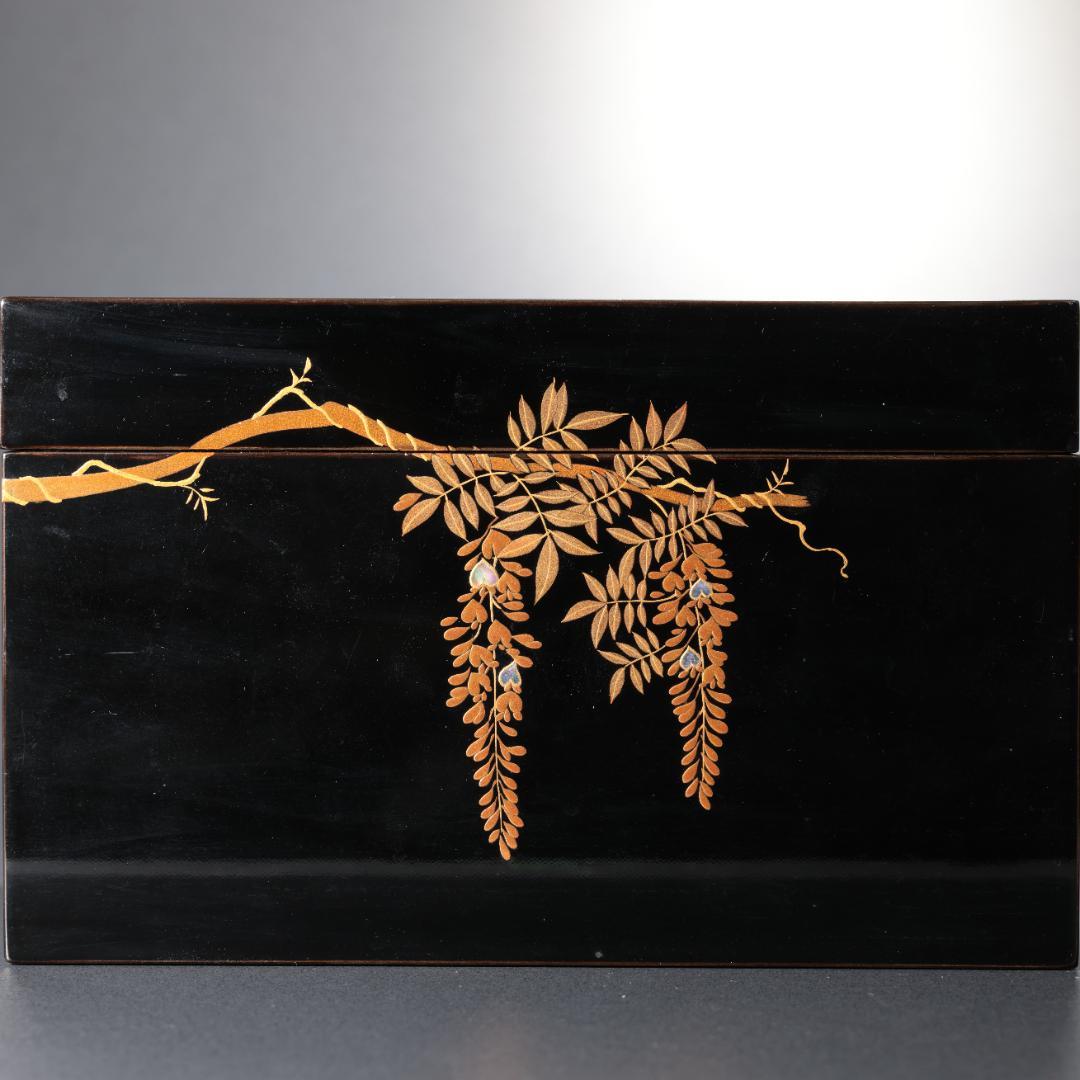 【茶道具】輪島塗　茶箱　藤蒔絵　6R0938ダP2