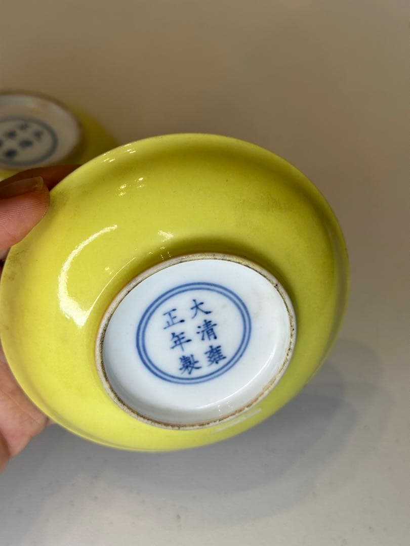 qucol lect大清雍正年製 小皿 2枚セット 風景画 陶磁器 骨董